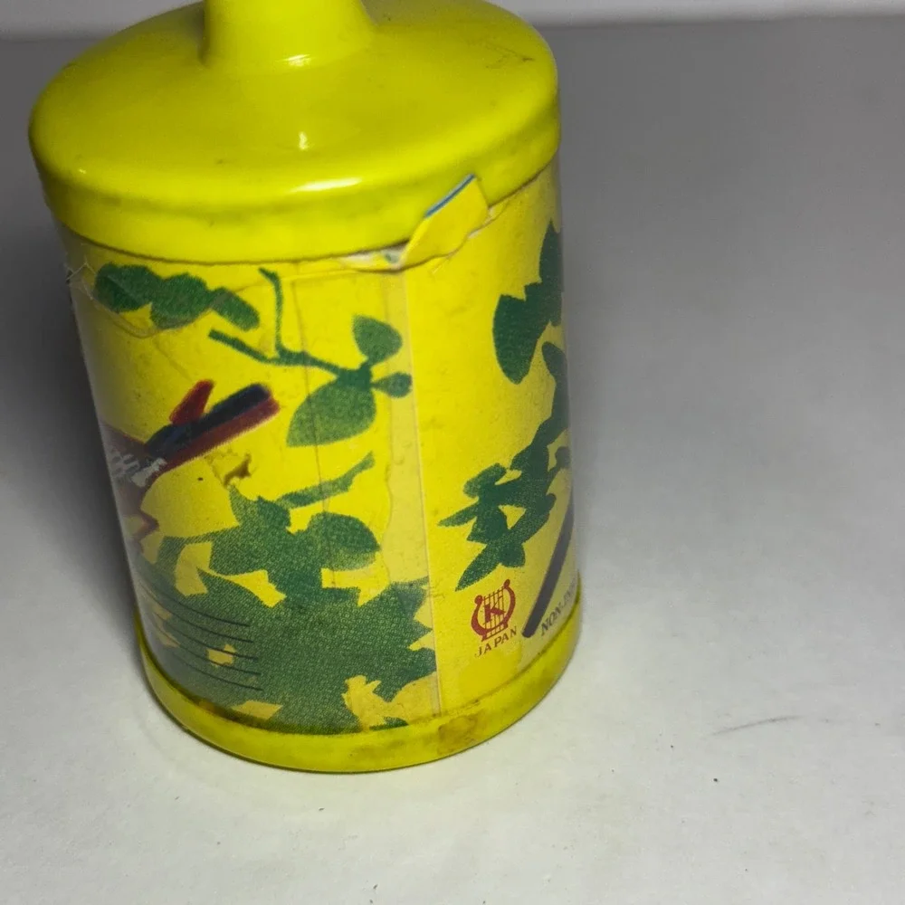 Vintage Yellow Bird Vinyl Bell Toy Tin Japan Nonflammable 1960s